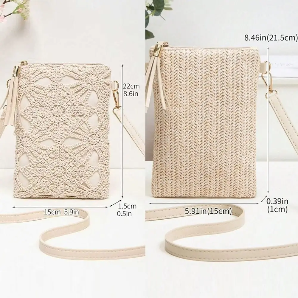 Bolso bandolera tejido estampado para mujer, multicolor y ligero - imagen 2