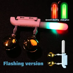 CR425 Alarma de picada con doble campana y luz LED USB para pesca