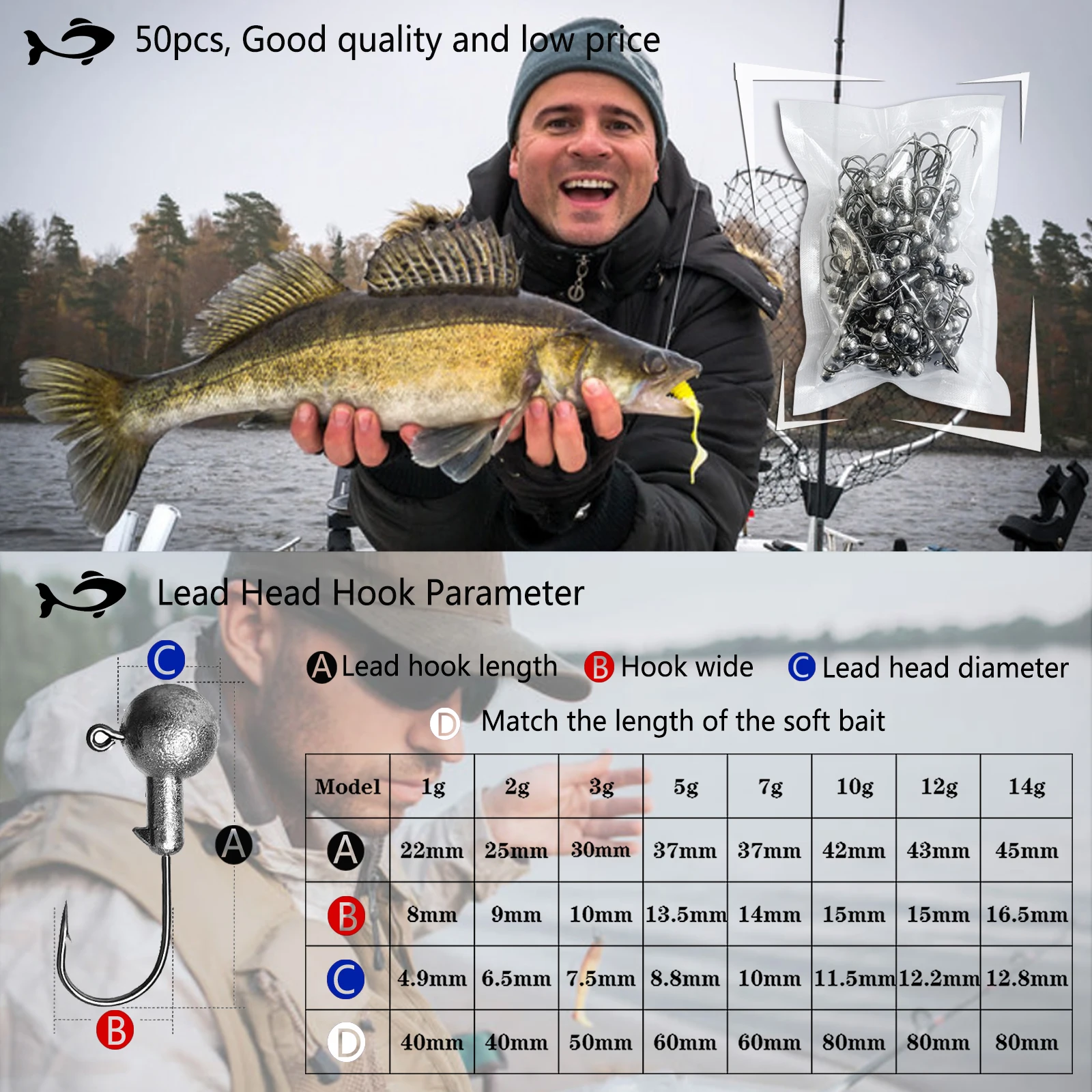 Free Fisher anzuelos Jig Head sin pintar con plomo para vinilo