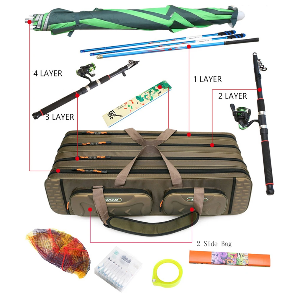 Bolsa rígida Oxford para cañas de pescar con organizador - imagen 3