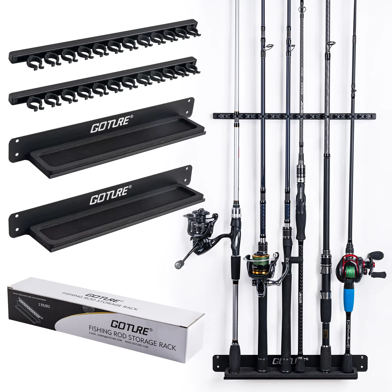 Goture Soporte vertical para cañas modular de pared