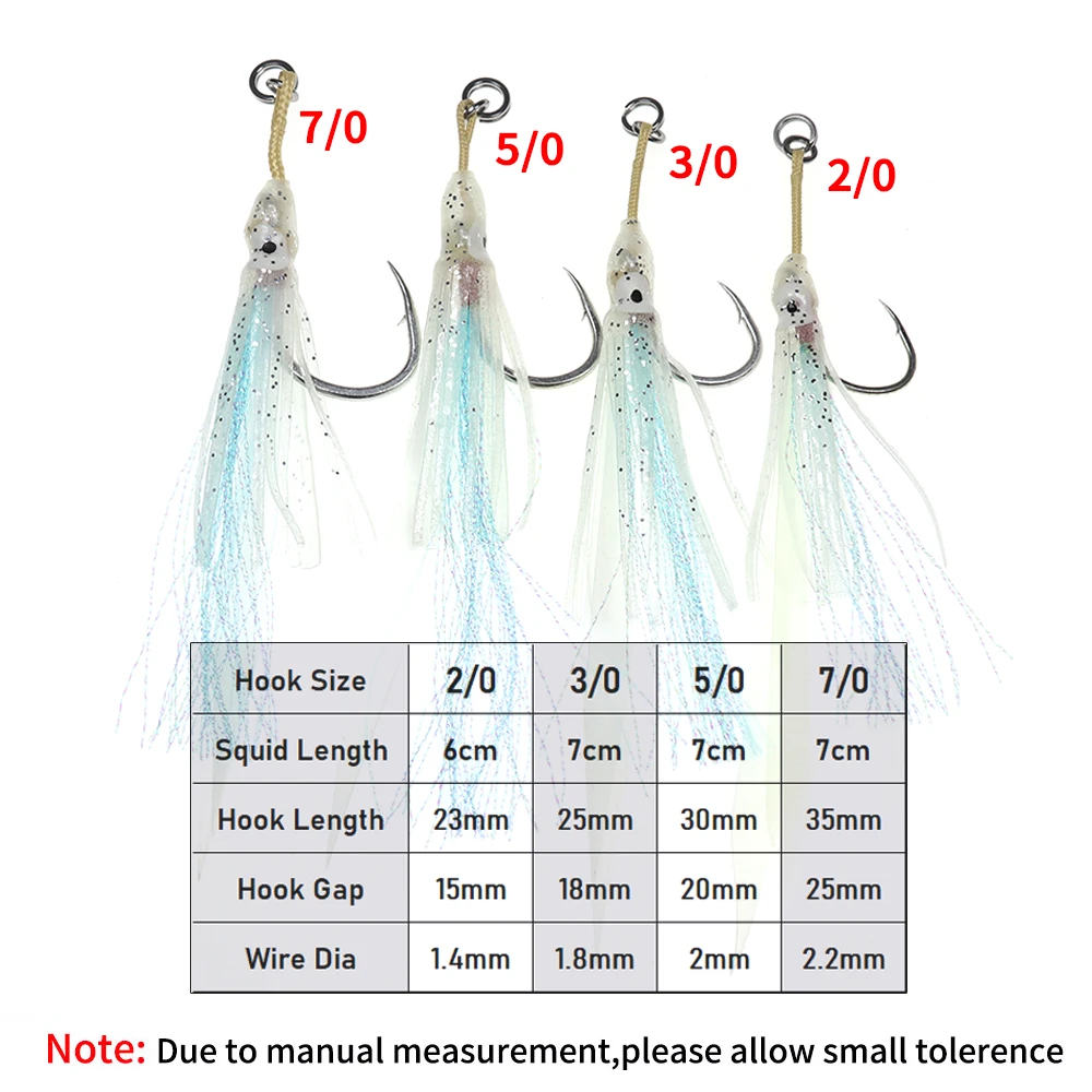 Anzuelo calamar luminoso ELLLV con falda y cordón Kevlar – Jigging lento - imagen 2