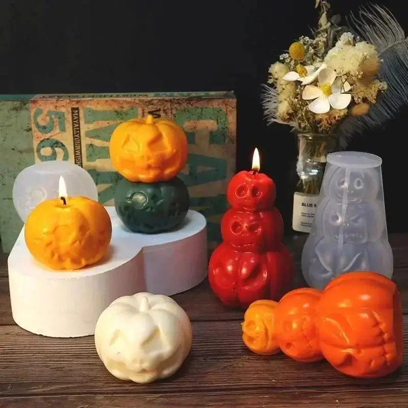 Molde de vela calabaza de Halloween de silicona para manualidades - imagen 5