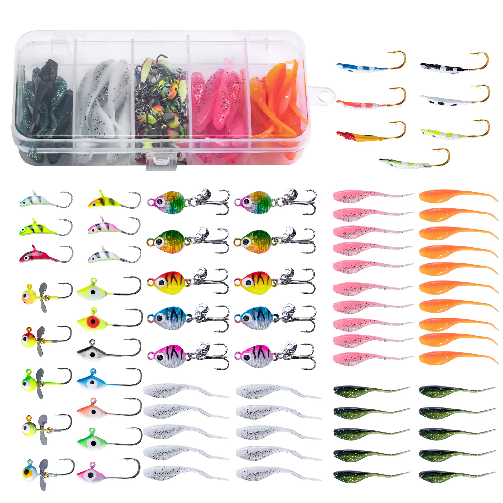 Kit de señuelos Goture pesca hielo – Crappie luminosos