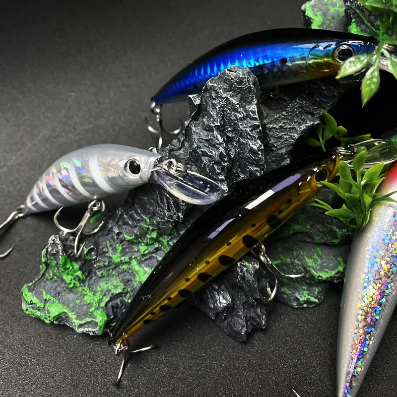 Wobbler Minnow de hundimiento Jerkbait lanzamiento largo agua salada - imagen 5