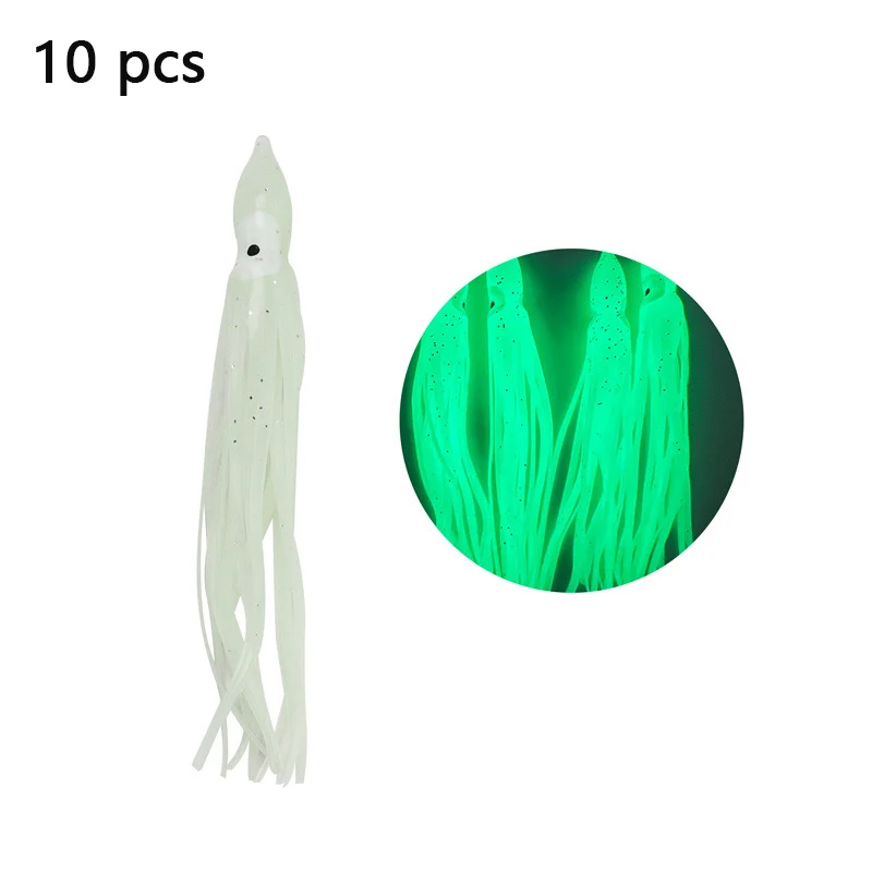Señuelo de silicona: pulpo luminosa con ojos 3D para curricán - imagen 2