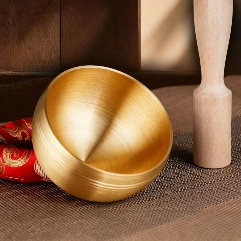 Cuenco tibetano portátil de sonido curativo con palo para mindfulness - imagen 2