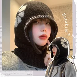 Pasamontañas de punto retro con braga integrada – Gorro térmico para pesca