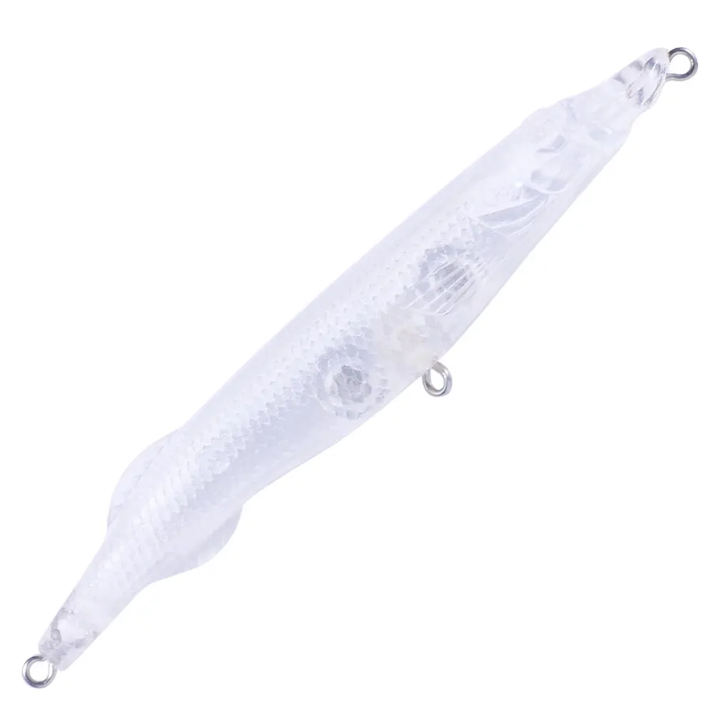 Señuelo minnow wobbler transparente en blanco, sin pintar, DIY - imagen 2