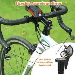 Espejo retrovisor bicicleta convexo para manillar, lente acrílica