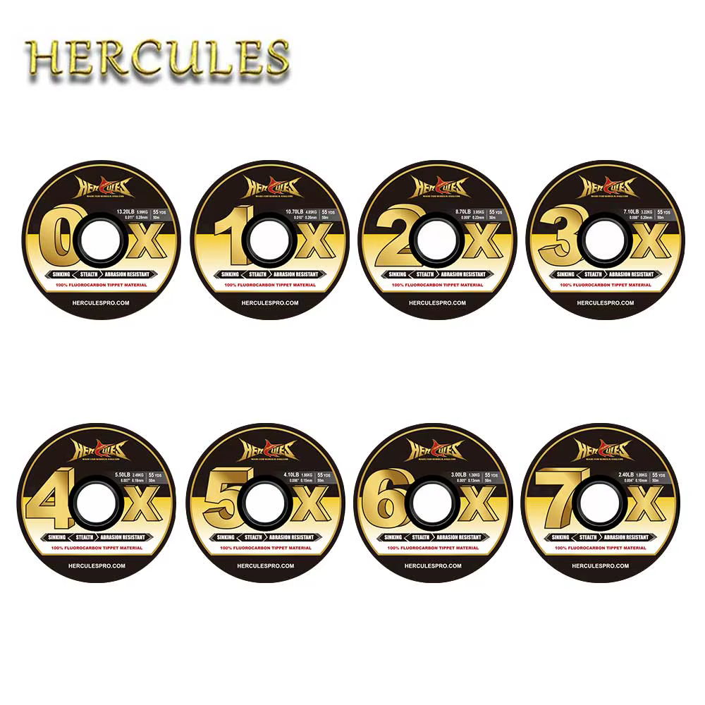 Hercules Tippet Fluorocarbono 100% - Set con soporte fly - 1X-7X - imagen 3