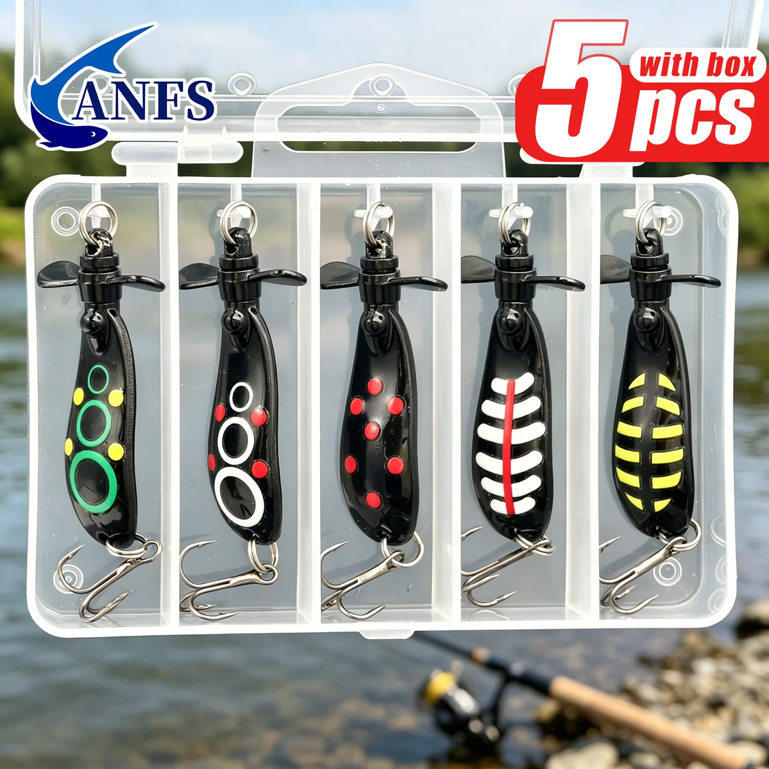 ANFS Señuelos de pesca artificiales de aleación de zinc – En caja - imagen 4