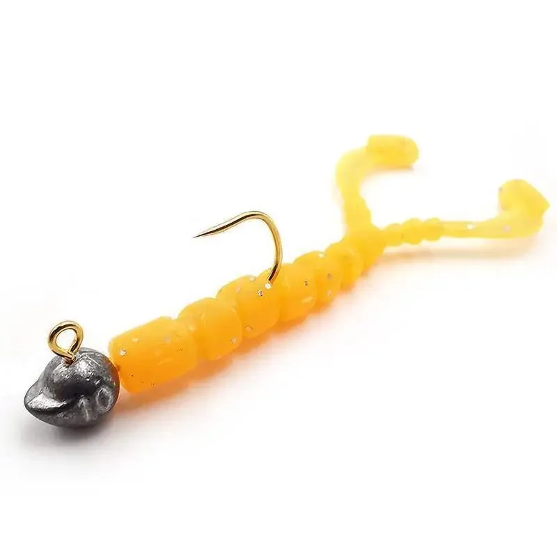 Mini señuelo de silicona de doble cola