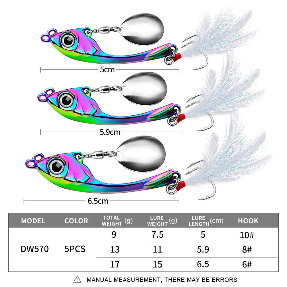 Proberos Spinner Bait con cuchara giratoria y lentejuela - imagen 3