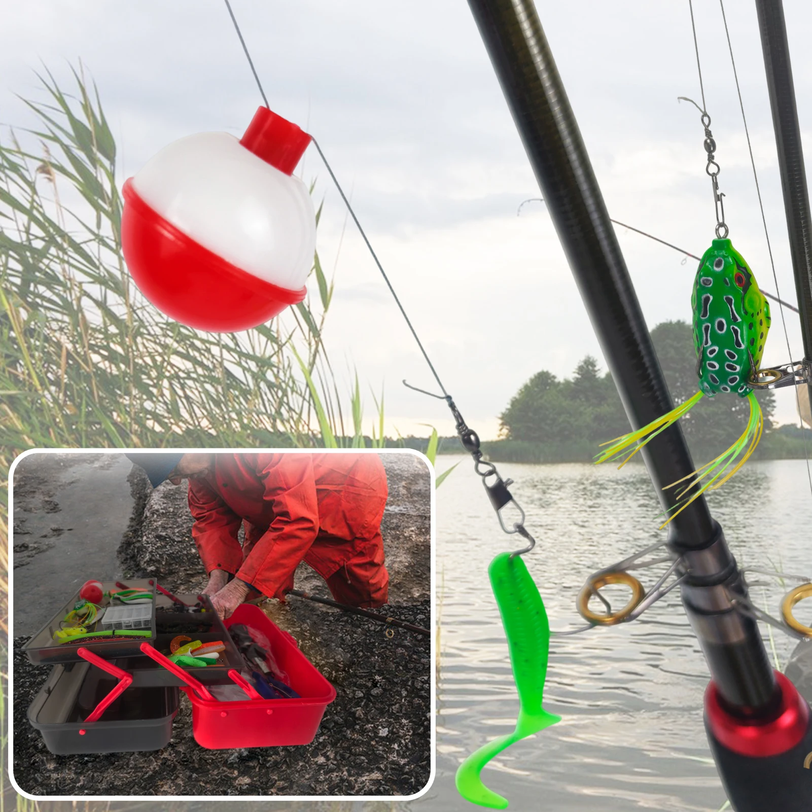 Caja de pesca FREE FISHER para lubina con señuelos, anzuelo y plomos - imagen 2