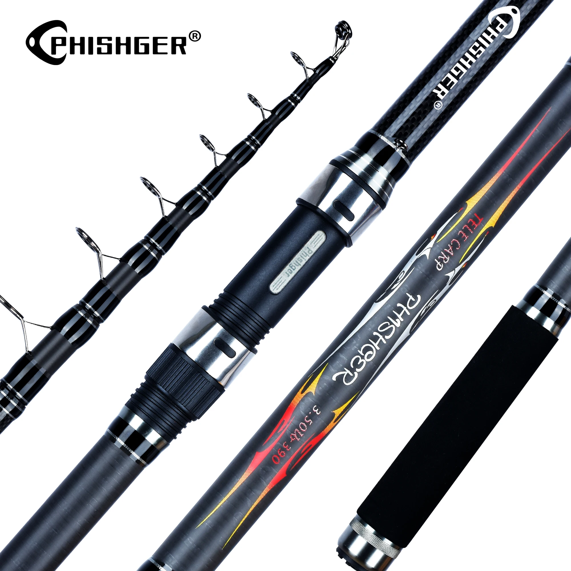 Caña Telescópica Carpfishing Phishger 3,5 lb – Surfcasting - imagen 2