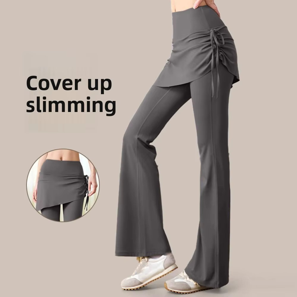 Leggings 2 en 1 Mujer con Falda y Cintura Alta – Secado Rápido Yoga - imagen 4