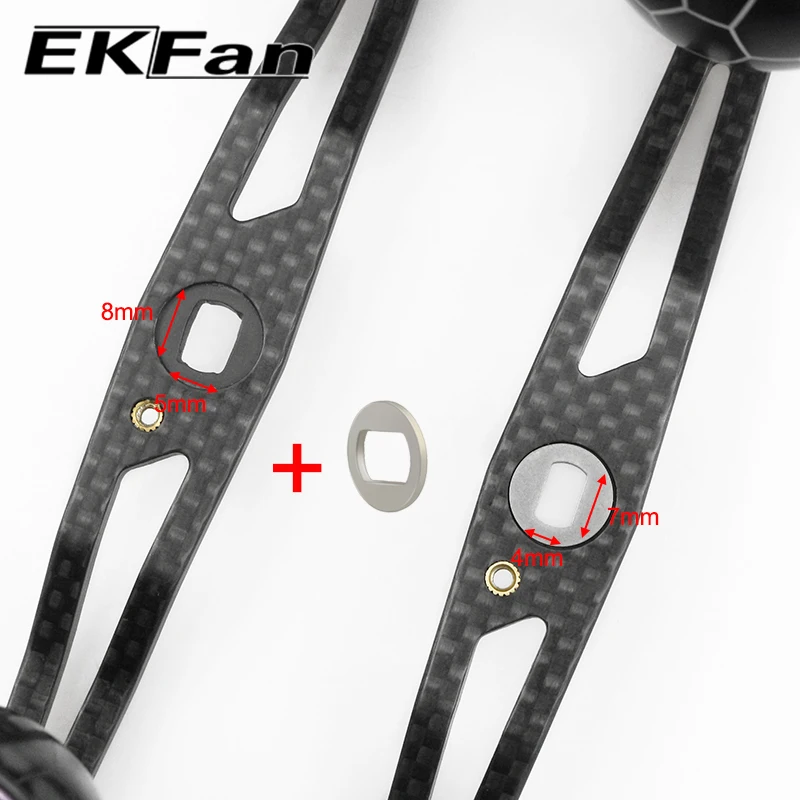EKFan Arandelas acero inoxidable carrete baitcast – Mango carbono - imagen 4