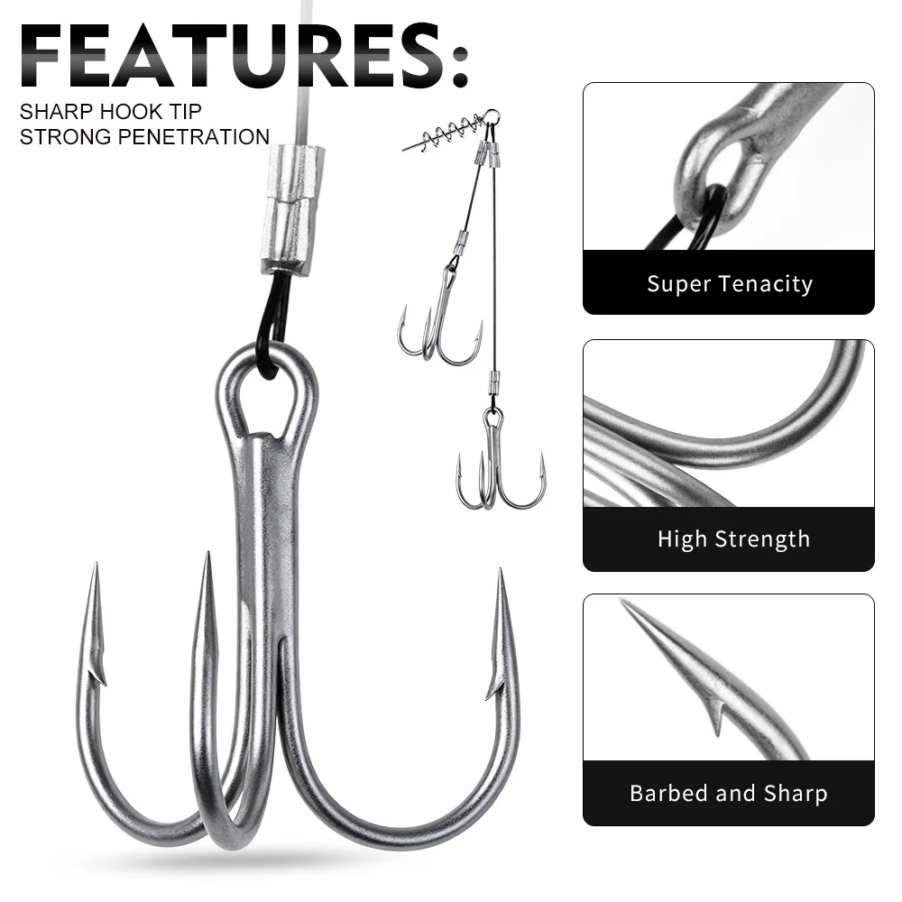 Anzuelos triples Stinger Rig con pasador de resorte PROBEROS - imagen 4