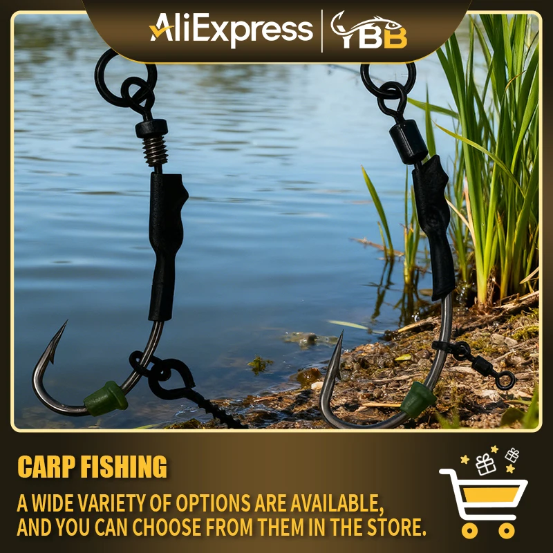 Pack de 8 aparejos Ronnie Rig para pesca de carpa