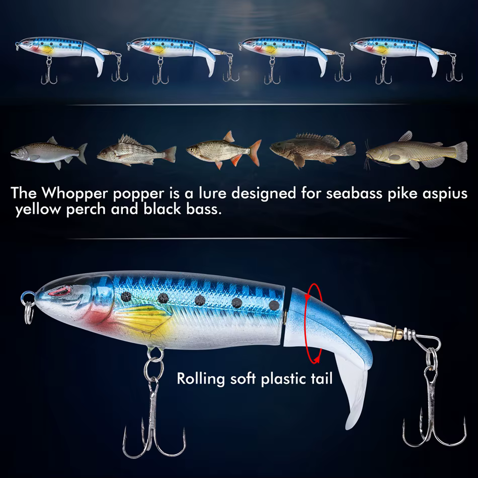 Goture Whopper Popper – Popper flotante de cola giratoria - imagen 5