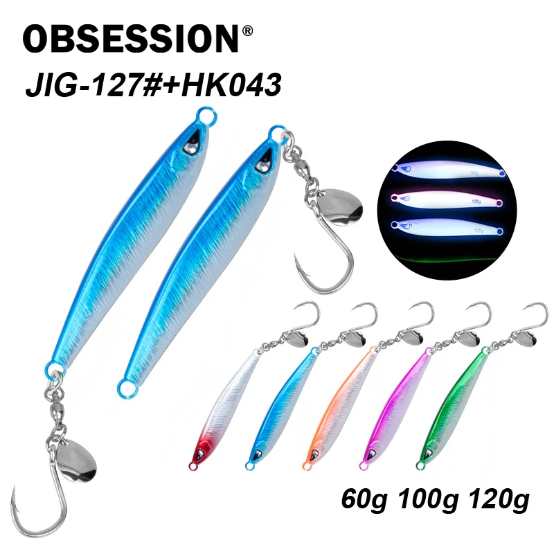 Señuelo jigging metálico Obsession J127 hundimiento agua salada