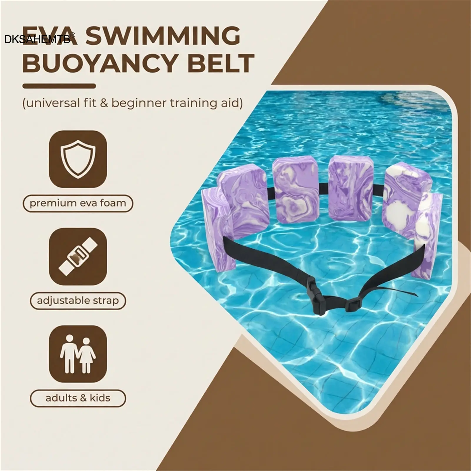 Cinturón de flotación EVA grueso portátil para natación - imagen 4