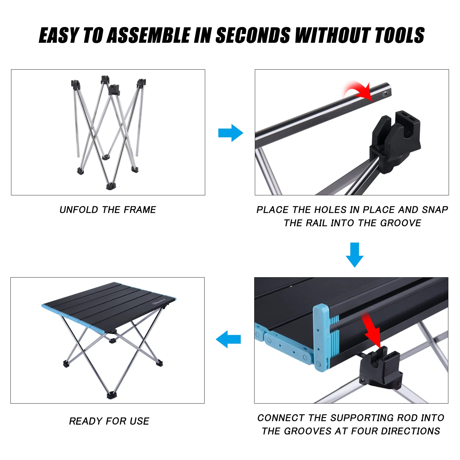 Goture mesa plegable portátil ultraligera de aluminio para camping - imagen 5