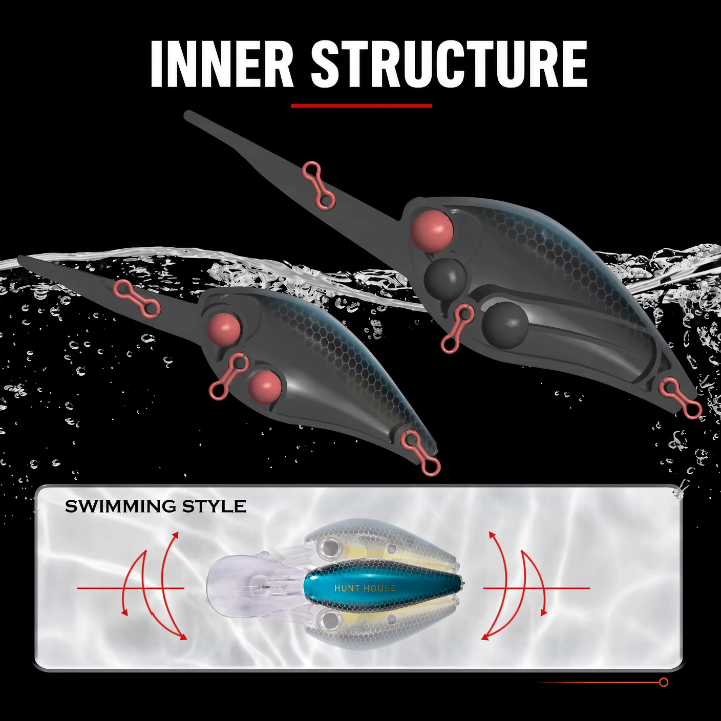 Hunthouse Wobbler 60mm – Crankbait para lubina - imagen 2