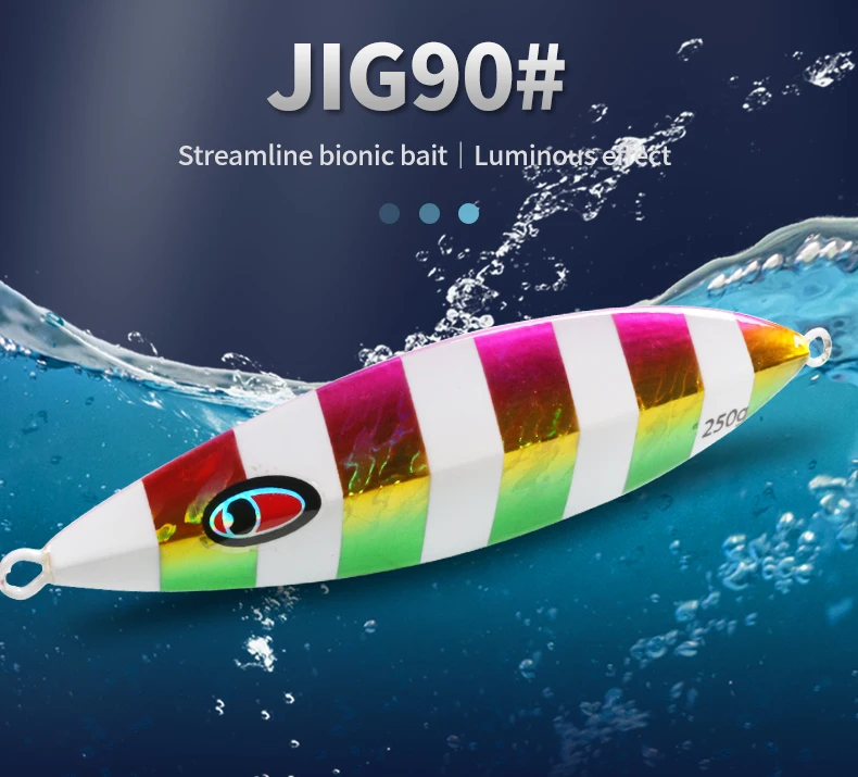 Cuchara jigging Obsession J90 en acabado metálico