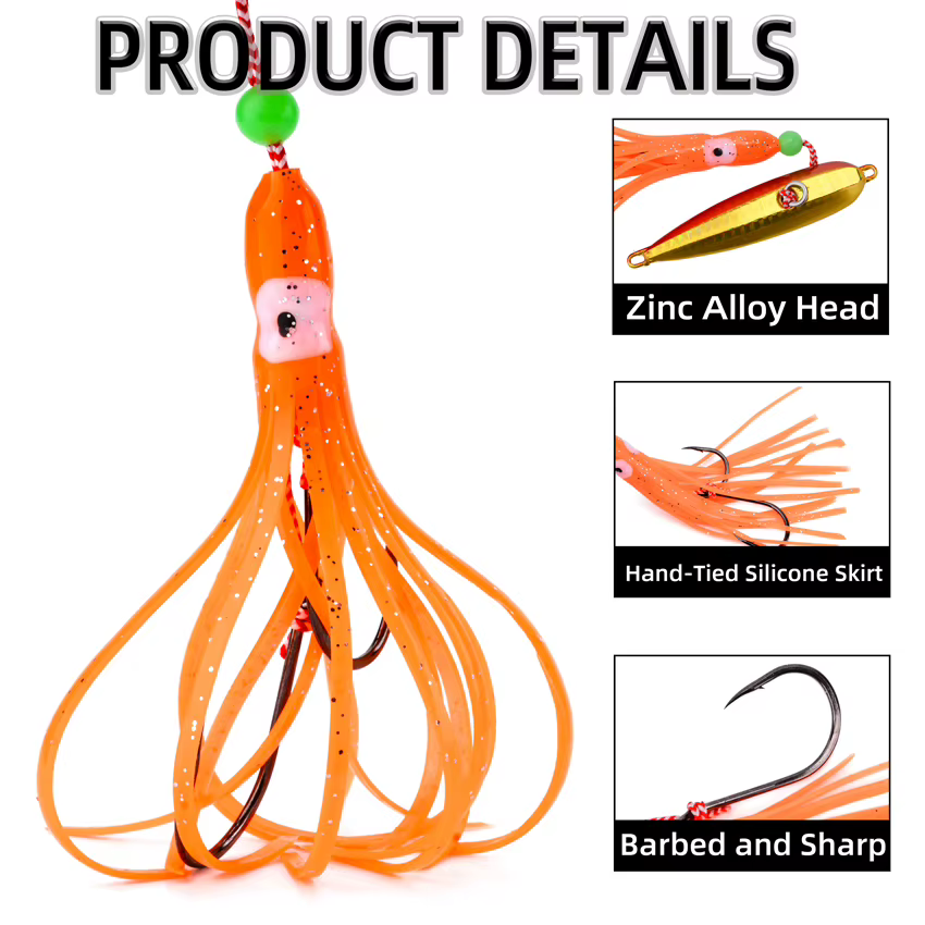 Jig Luminoso para Calamar – Pesca en Agua Salada - imagen 2