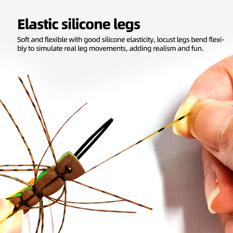 Señuelo superficie Bionic Grasshopper flotante con anzuelo carbono - imagen 3