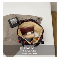 Bolsa de hombro casual estampado de fresas gran capacidad