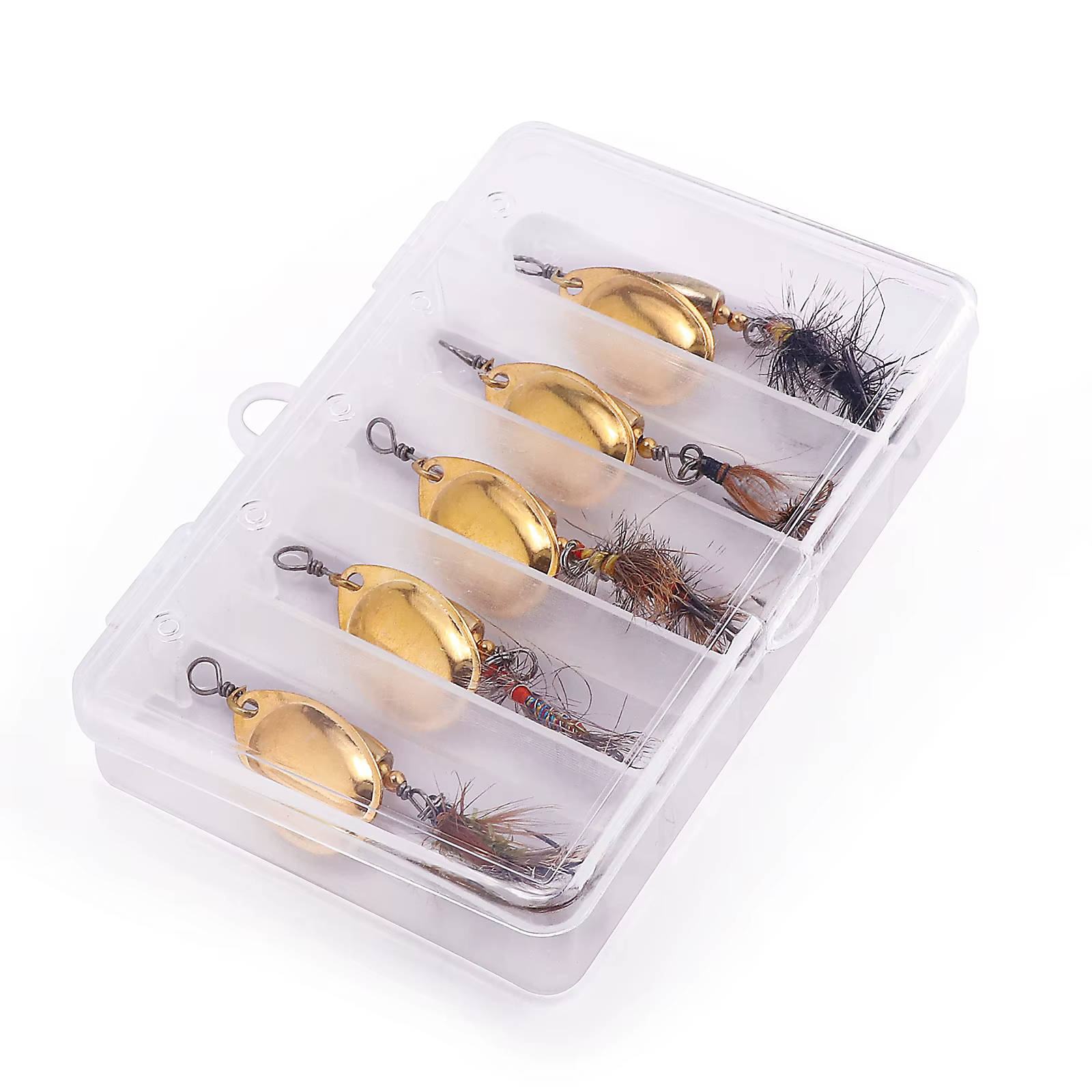 Moscas de pesca con spinner metálico de latón, cebo duro atado a mano - imagen 4