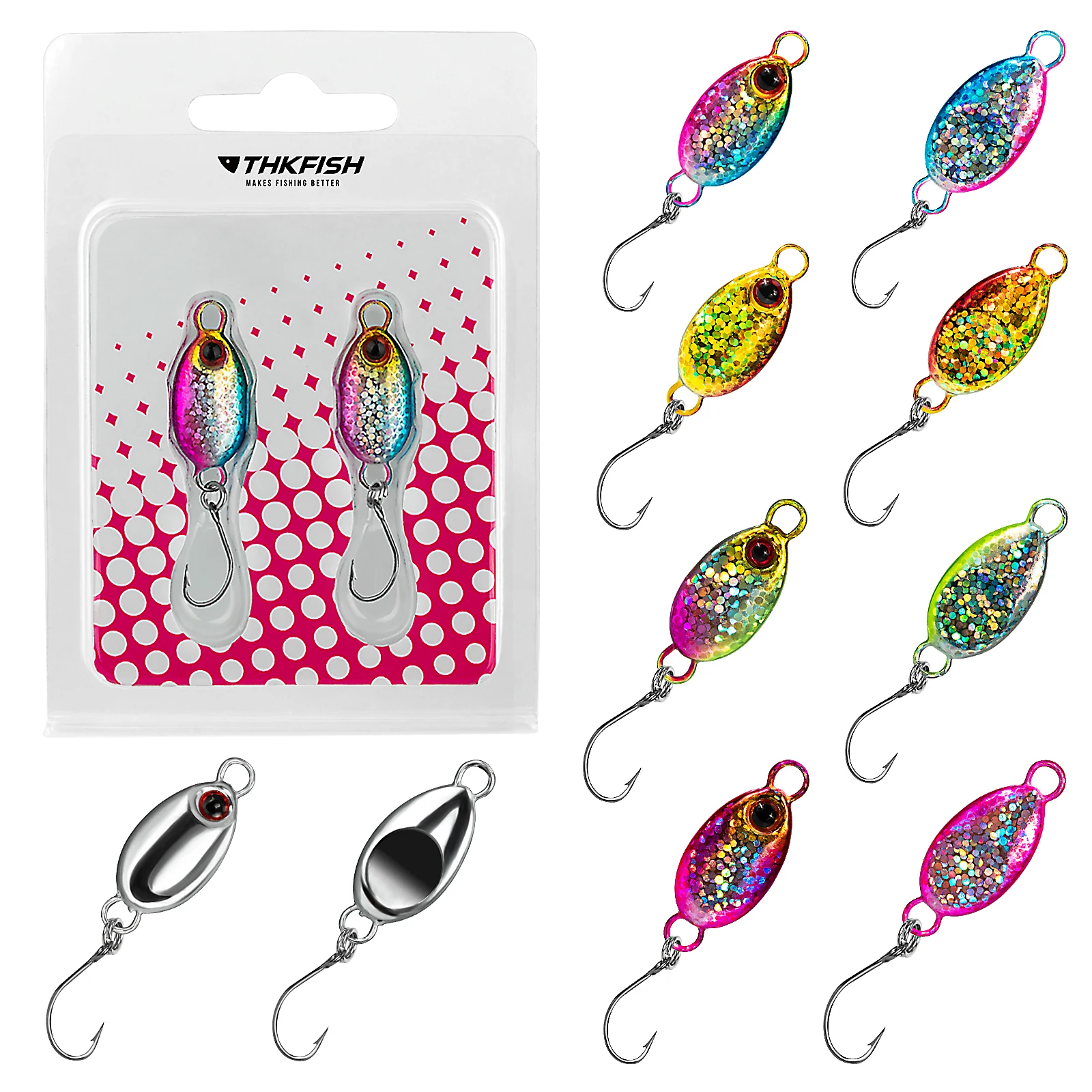 THKFISH Cuchara giratoria mini metálica para trucha y lucio - imagen 2