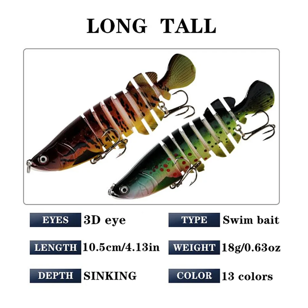 Señuelo multisección 11cm 18.6g Swimbait para lucio y carpa - imagen 5