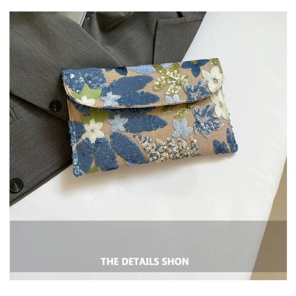Bolso elegante con lentejuelas y cierre magnético