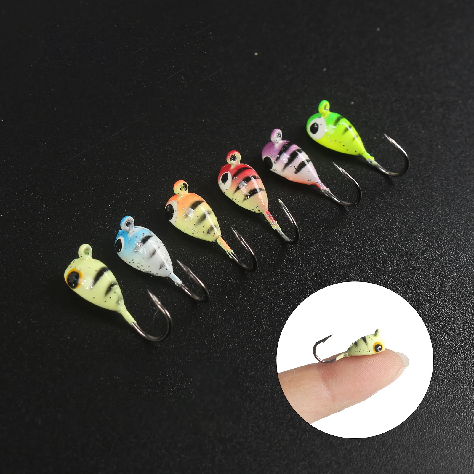 Anzuelo Jig Head de hielo con púas de acero carbono - imagen 5