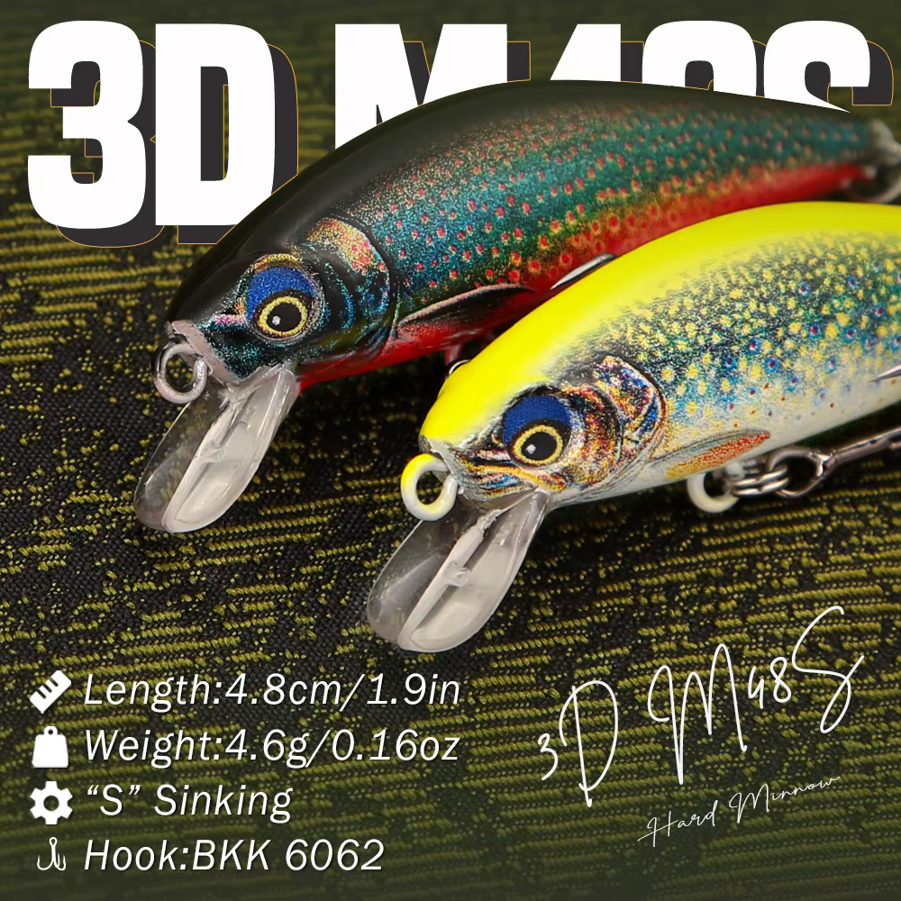 Señuelo Minnow B&U 48mm Hundimiento Rápido para Trucha - imagen 5
