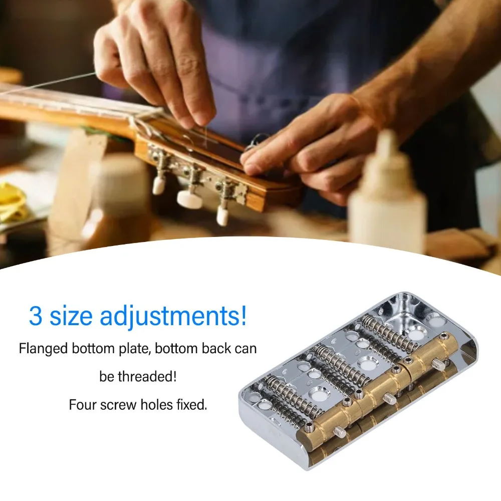 Puente Telecaster metálico plateado para guitarra, repuesto - imagen 4