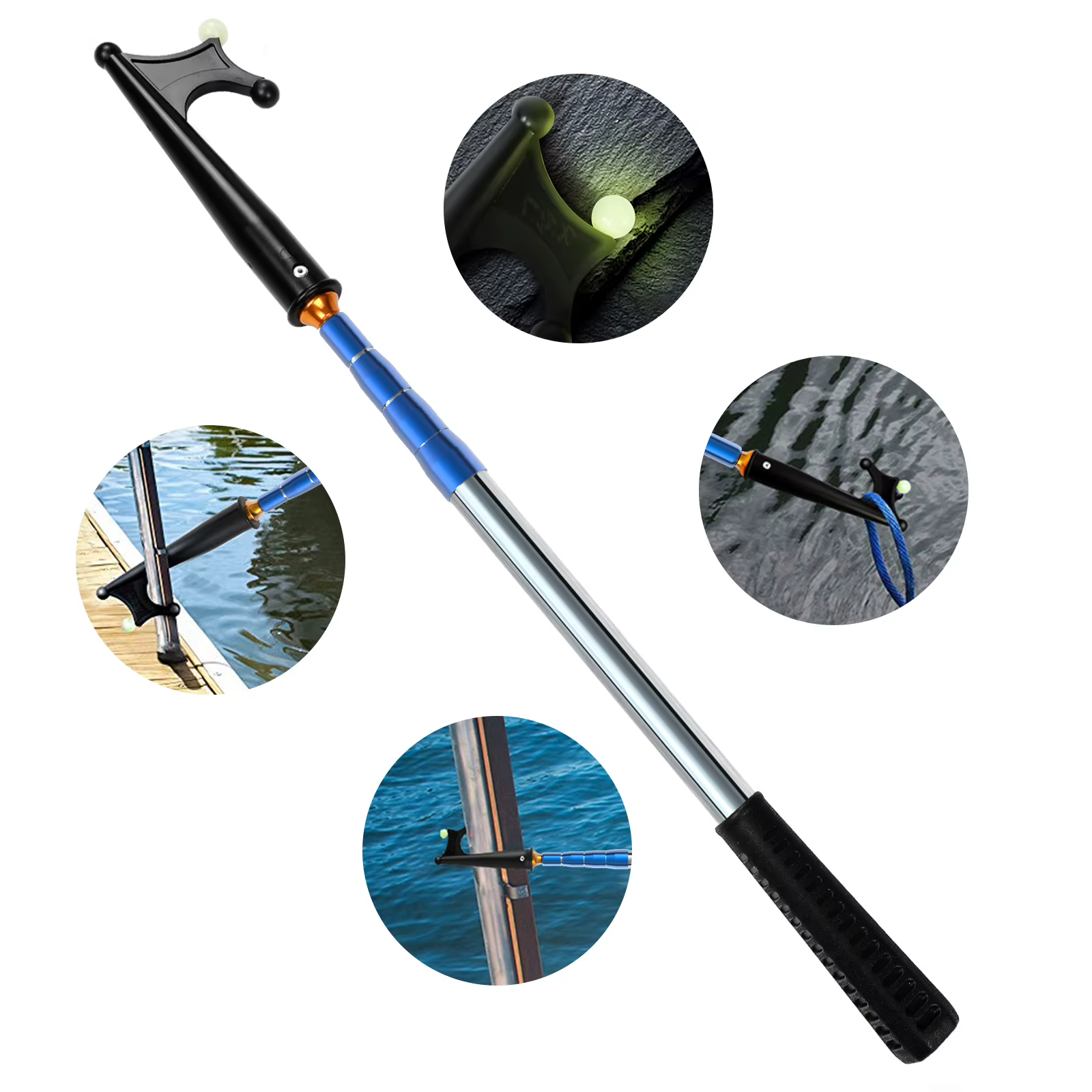 SANLIKE Vara extensible con cuentas luminosas para pesca desde barco