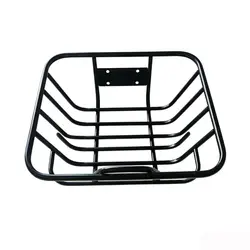 Cesta trasera fija de metal para bicicleta de montaña negra