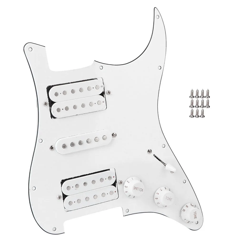 Pickguard precableado HSH Loaded negro con placa de 11 orificios - imagen 5