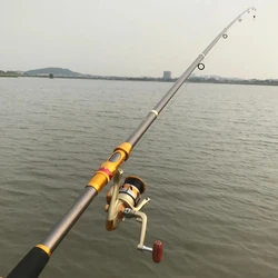 Caña telescópica carbono 2,1-3,6m – Tiro lejano para peces grandes