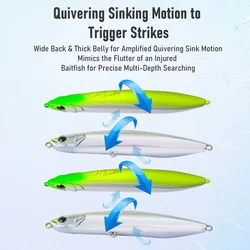 Señuelo duro Kingdom Sinking Pencil Bait: lanzado largo para lubina