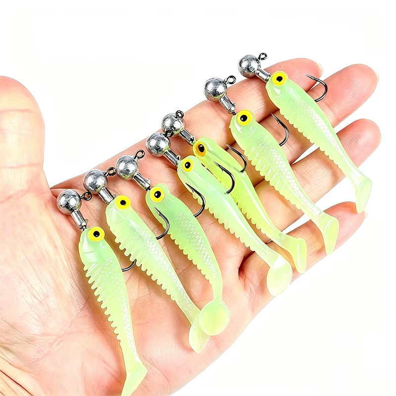 Kit Señuelos Blandos con Jig Head – Ojo Grande y Caja Incluida - imagen 5