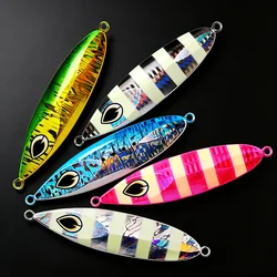 Señuelo Jigging lento de metal luminoso para agua salada