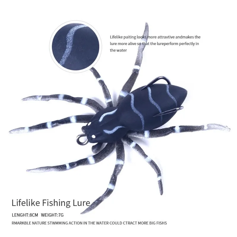 Señuelo flotante de araña acuática blando biónico con bola de acero - imagen 5