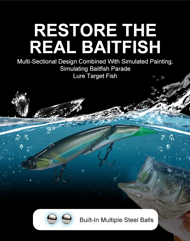 Detalle de las articulaciones del swimbait