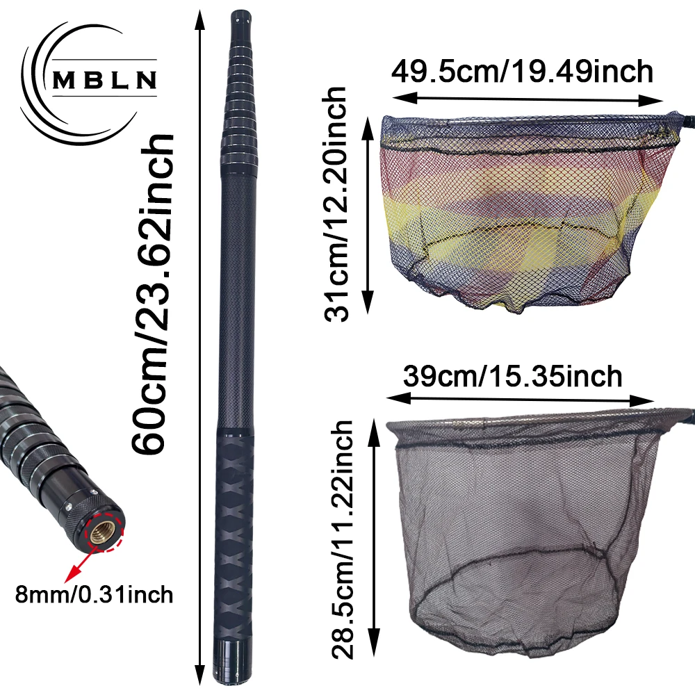 Red de Pesca MBLN 3.6m – Fibra de Carbono Telescópica - imagen 4